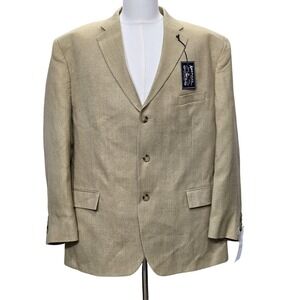 American Living Blazer Mens 50R Tan Silk Herringbone Sport Coat Jacket New‎ Tags